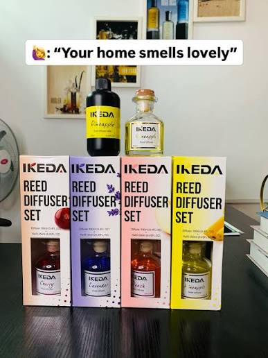 IKEDA Reed Diffuser Set - 160ML + 250ml Refill